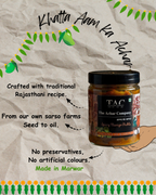 The Achar Company Spicy Mango Pickle 500g | Traditionally Handmade in Rajasthan | Sun-Dried Mangoes | No Preservatives | Made with Organic Mustard Oil from Our Own Farms